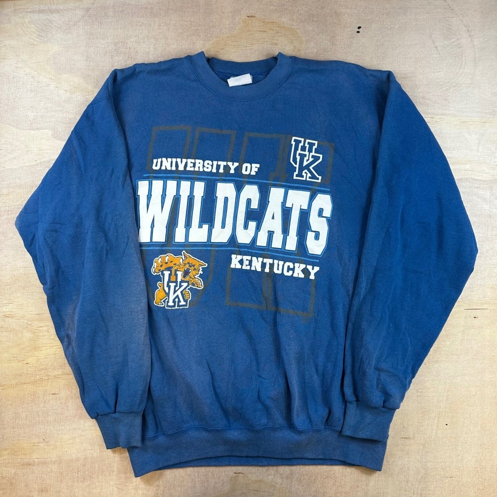 Vintage Santee Kentucky Wildcats Sweatshirt Mens Large Blue NCAA Made in USA 90s
